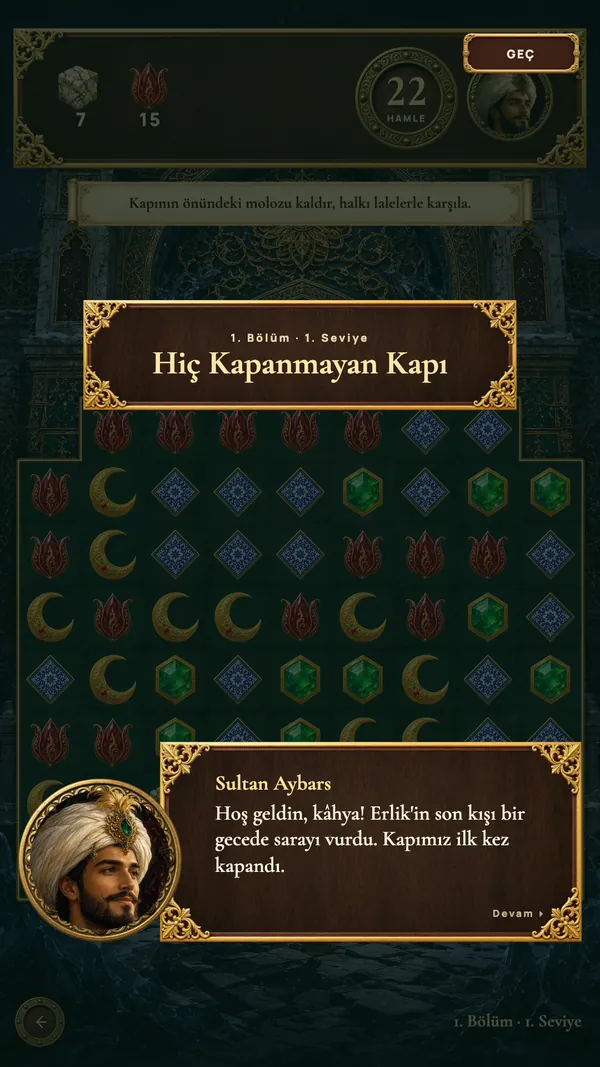 Hikâye kartı: Sultan Aybars yeni kâhyayı karşılıyor, Erlik'in son kışının sarayı vurduğunu anlatıyor